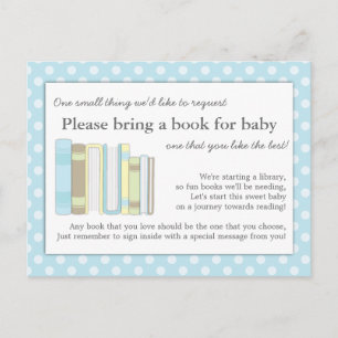 Carte de demande d'insertion de Baby shower bleu m