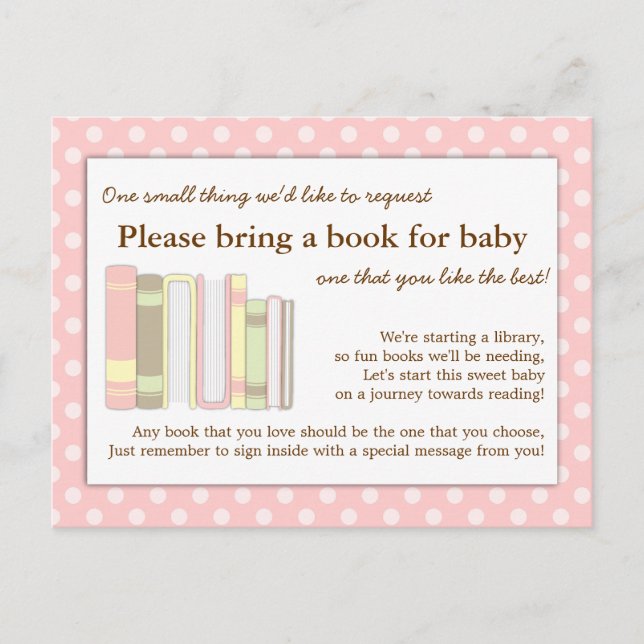 Carte de demande d'insertion de livre de Baby show (Devant)