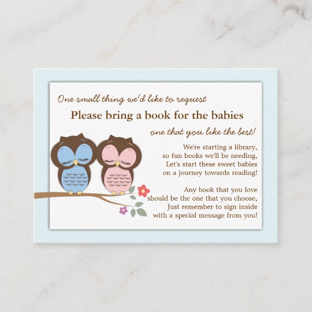 Carte de demande d'insertion du carnet de Baby sho (Devant)