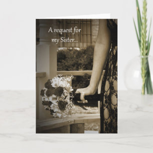 Carte de demande Sepia SIster Bridesmaid