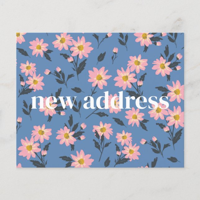 Carte de déménagement Budget Fleurs Bleues Nous av (Devant)