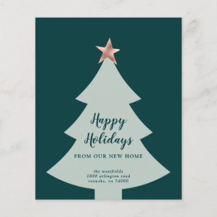 Carte de déménagement Budget Green Christmas Tree