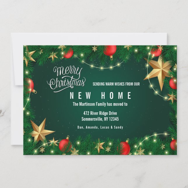 Carte de déménagement Noël Décor (Devant)
