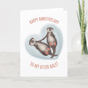Carte de demi-anniversaire Cute Otter