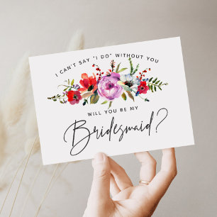Carte de Demoiselle d'Honneur Bouquet Floral