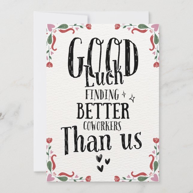 Carte de départ amusante pour les femmes hommes, l (Devant)