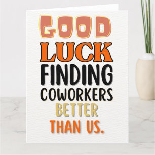 Carte de départ amusante pour les femmes hommes, l