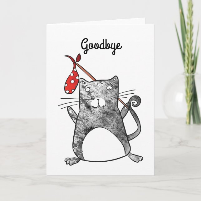 Carte de départ de chat (Devant)