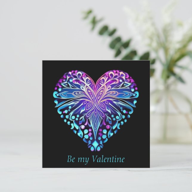 Carte de design de coeur décoratif de Valentine (Debout devant)