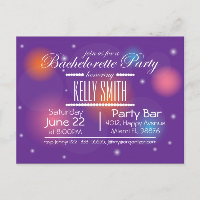 Carte de design de la fête de Bachelorette (Devant)