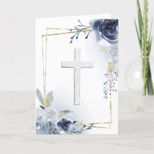 Carte de design floral bleu poussiéreux