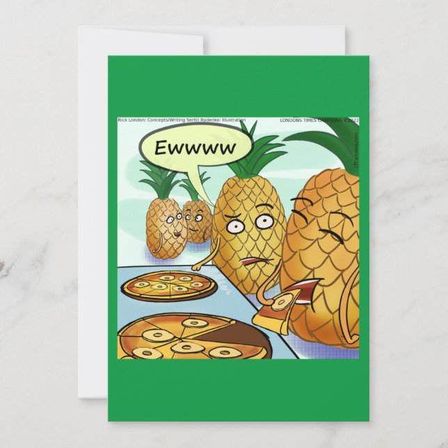 Carte de dessin animé LTCartoons ananas Pizza (Devant)