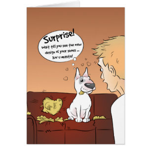 Carte de dessin Bull Terrier "Surprise"