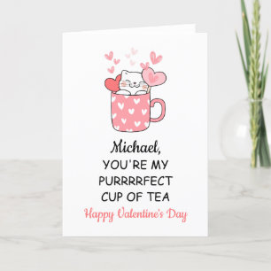 Carte de dessin de jour pour Cat Valentines pour e