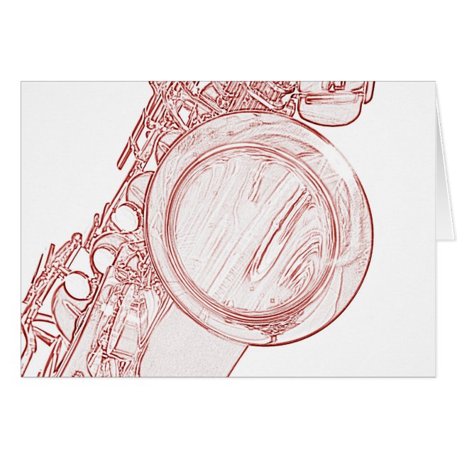 Carte de dessin de saxophone (Devant Horizontal)