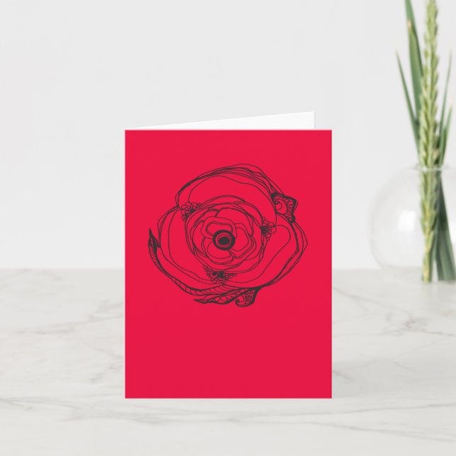 Carte de dessin et poème pour petits Roses (Devant)
