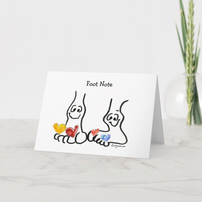 Carte de dessin Valentine Foot Note (Devant)