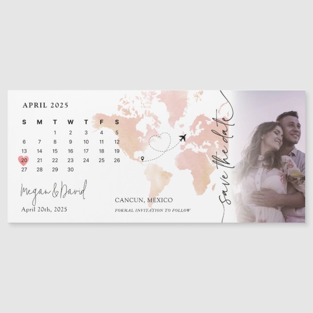 Carte de destination Calendrier Heart Photo Enregi (Devant)
