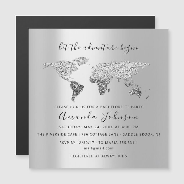 Carte de destination du monde Graduate Bridal Mari (Devant / Derrière)