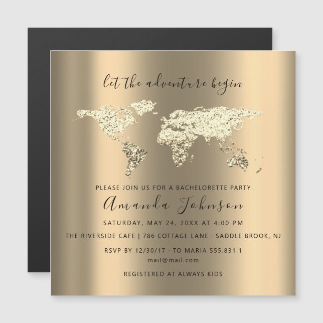 Carte de destination du monde Mariage de la marée (Devant / Derrière)