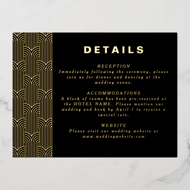 Carte de détail Black Modern Foil (Recto)