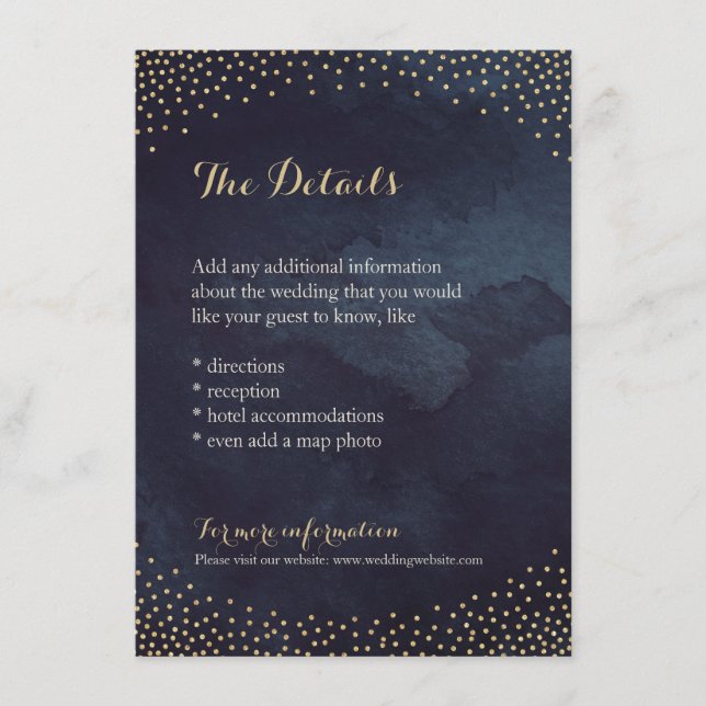 Carte de détail de la nuit glam moderne faux or pa (Devant)