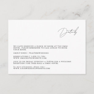 Carte de détail de Mariage de script minimaliste m