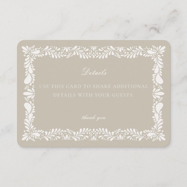 Carte de détail d'insertion pour invitation en car (Devant)