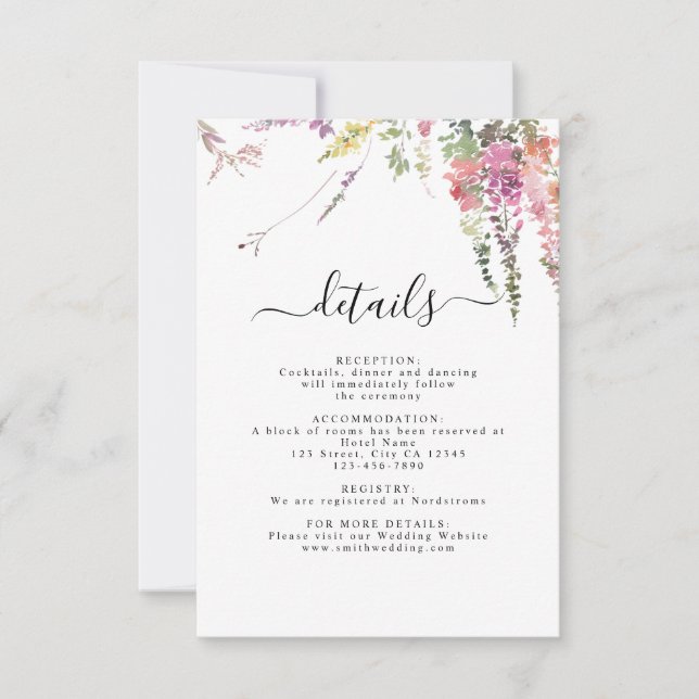 Carte de détail du Mariage Fleur sauvage Spring Me (Devant)