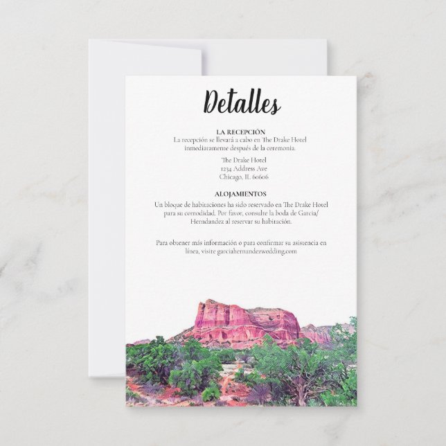 Carte de détail espagnole Sedona Arizona (Devant)