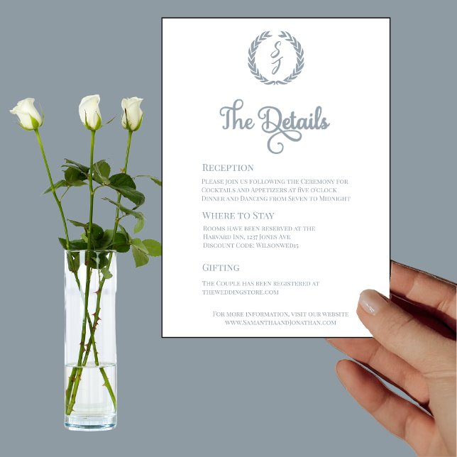 Carte de détails blanc de couronne de monogramme b (Créateur téléchargé)