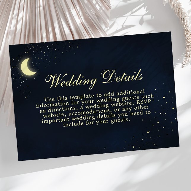 Carte de détails Celestial Moon Stars Midnight Blu (Créateur téléchargé)