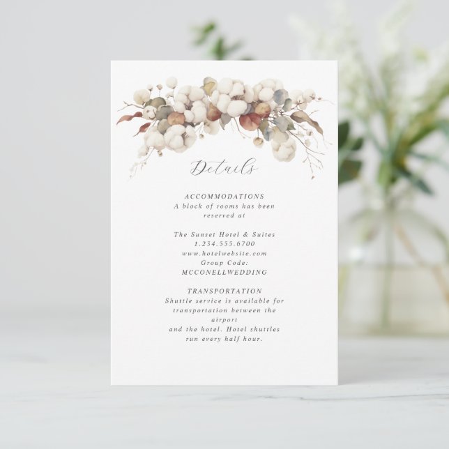 Carte de détails Cotton & Eucalyptus (Debout devant)