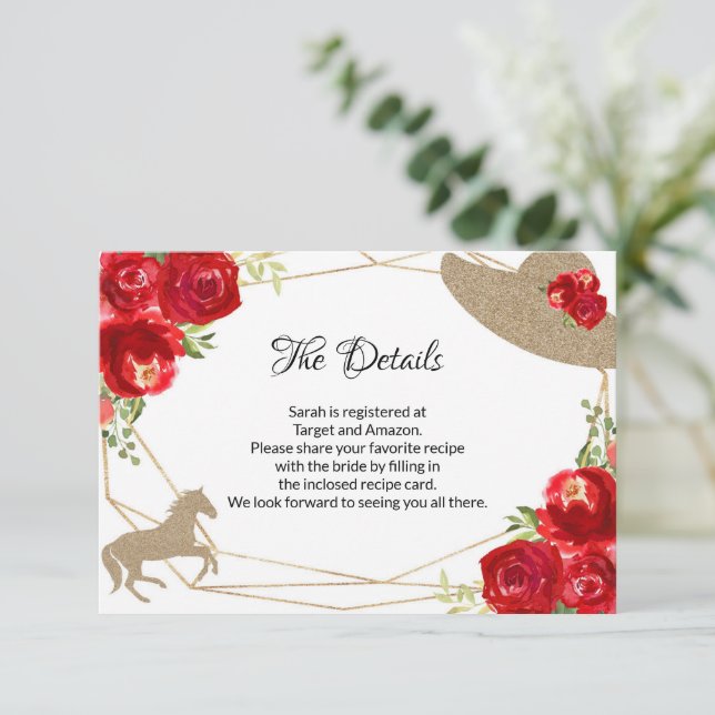 Carte de détails de Baby Shower sur le thème du Ke (Debout devant)