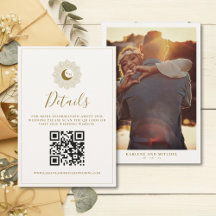 Carte de détails de code QR intemporelle Sun et Mo