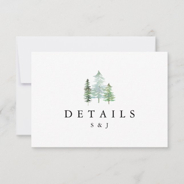carte de détails de forêt aquarelle (Devant)