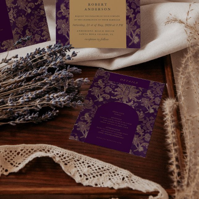 Carte de détails de la réception Royal Purple Dama (Créateur téléchargé)