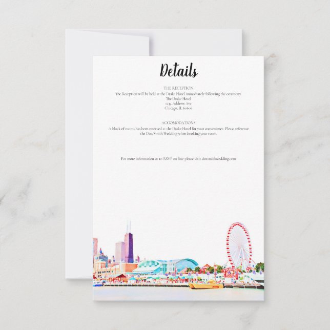 Carte de détails de la skyline de Chicago (Devant)