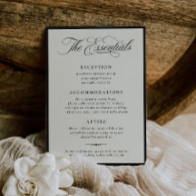 Carte de détails de mariage à calligraphie élégant