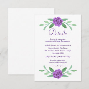 Carte de détails de mariage à l'arc en diamant ble