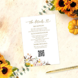 Carte de détails de mariage automnal au tournesol