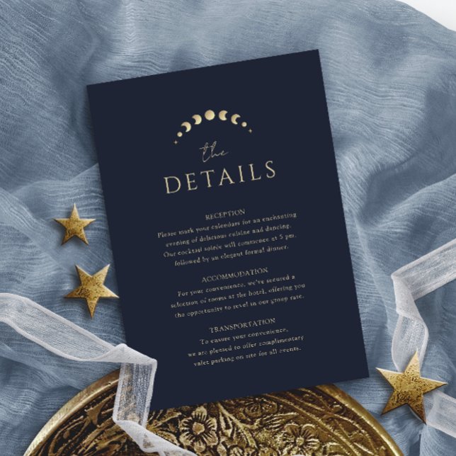 Carte de détails de mariage céleste bleu (Créateur téléchargé)