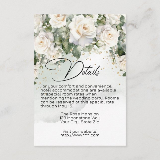 Carte de détails de mariage Chantilly Lace  (Devant)