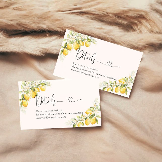 Carte de détails de mariage Citron Vert (Créateur téléchargé)