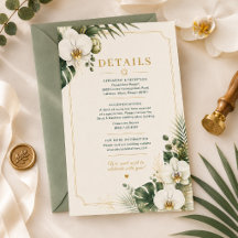Carte de détails de mariage de luxe à l'orchidée t