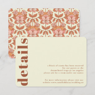 Carte de détails de Mariage d'inspiration Retro le