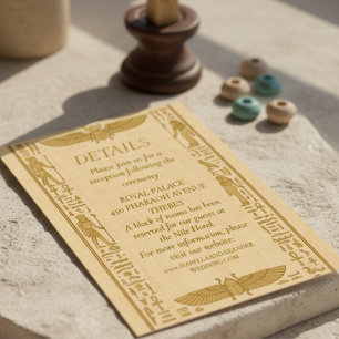 Carte de détails de mariage égyptien antique