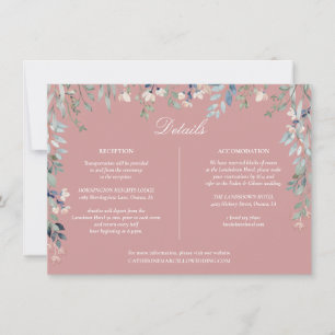 Carte de détails de mariage en cascade florale Ros