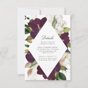 Carte de détails de mariage Fleur de Prunier Som