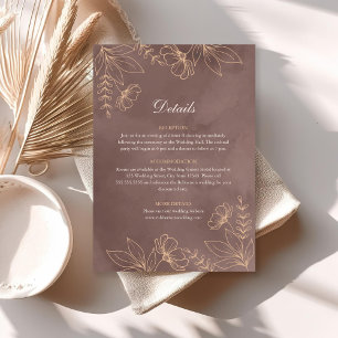 Carte de détails de mariage Fleur de Terracotta Wi